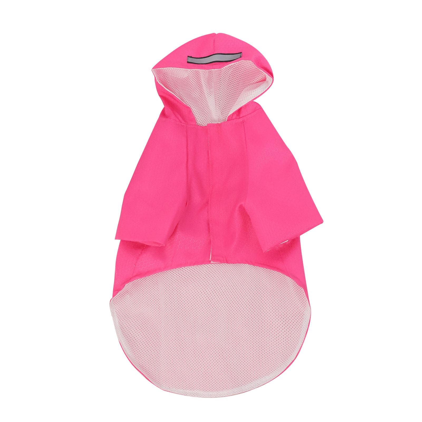 Dog Raincoat with Reflective Strips Waterproof Comfortable Reflective Puppy Raincoat with Hook and M(for 4-6.5kg) rose red