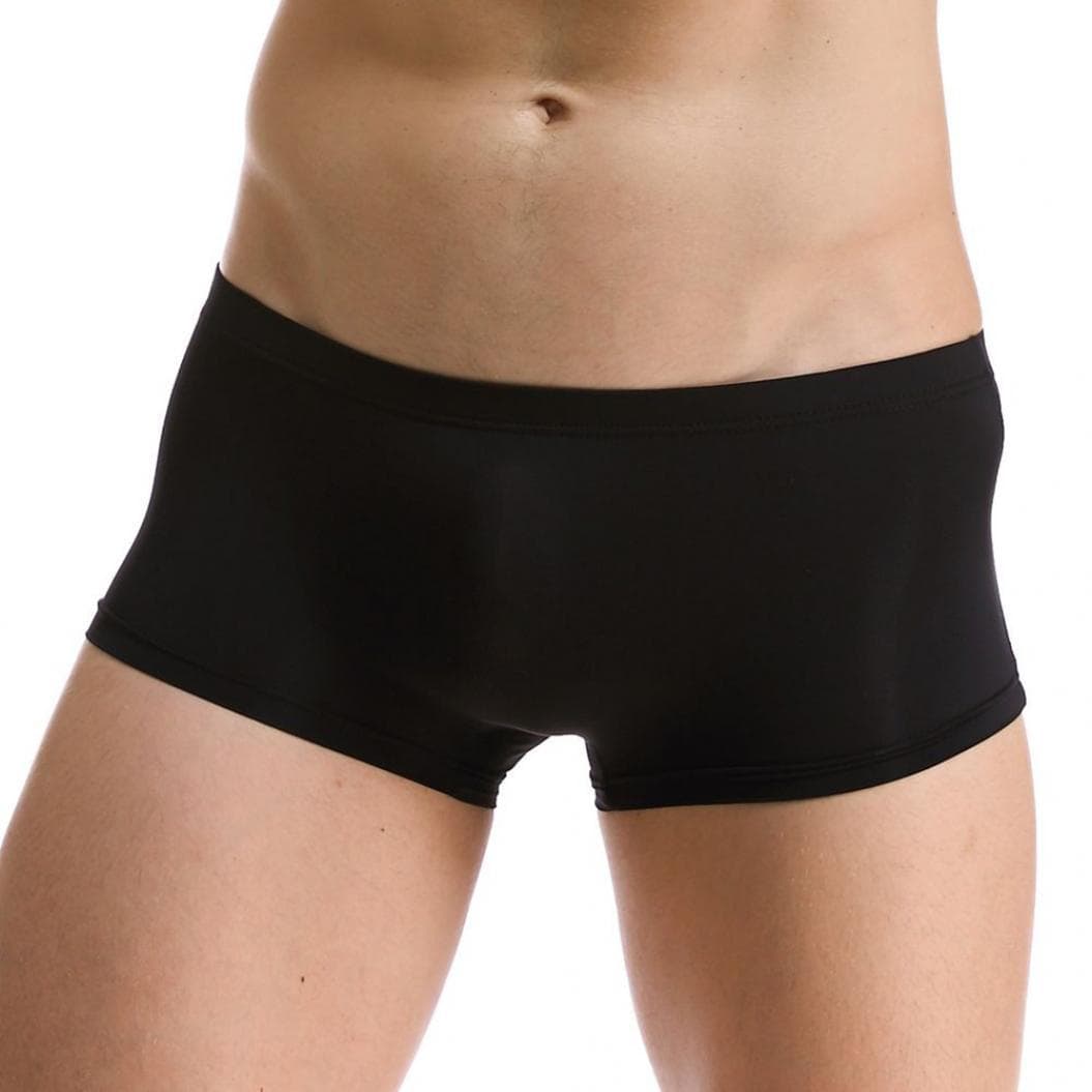 Men's Solid Color Seamless Briefs See-through U Convex Underwear Shorts L white