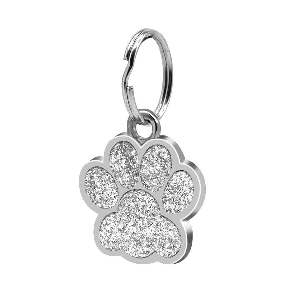 Fashion Jewelry Gift Mini Paw Pattern Puppy Dog Cat Safe Collar ID Tag Pendant silver