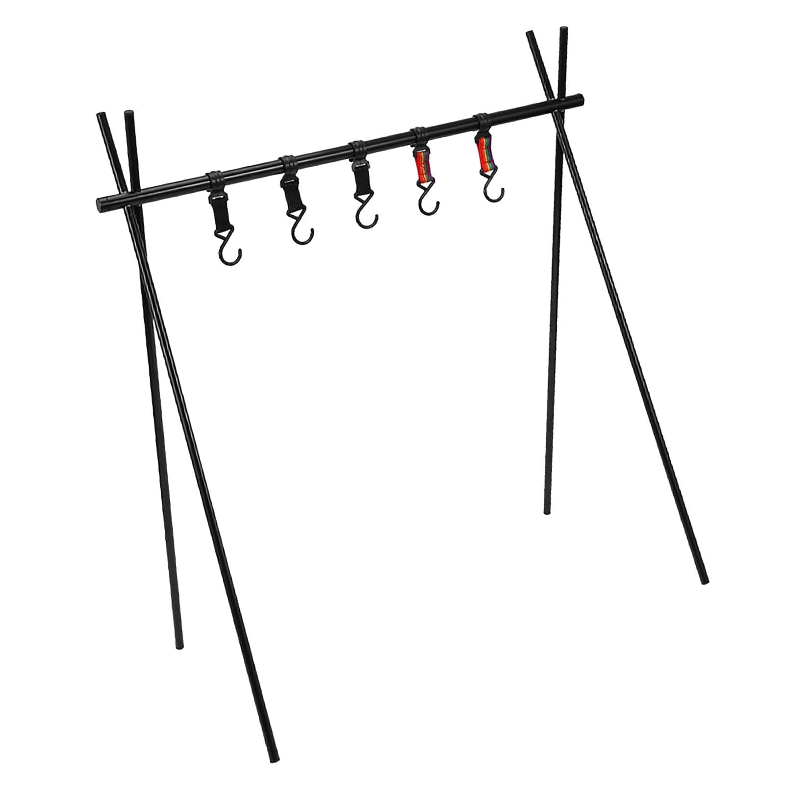 Outdoor Hanging Rack Picnic Cookware Hanging Rack 4 Foot Tripod Collapsible Aluminium Alloy Heavy