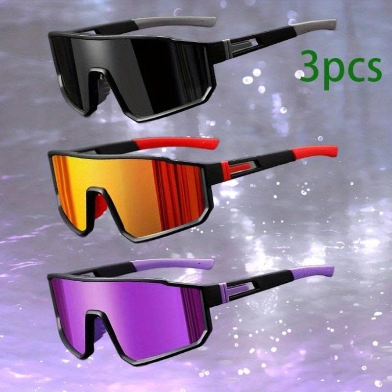 3pcs UV Protection Sports Glasses for Men Women Cycling Mountaineering Anti-ultraviolet Fashion Shades