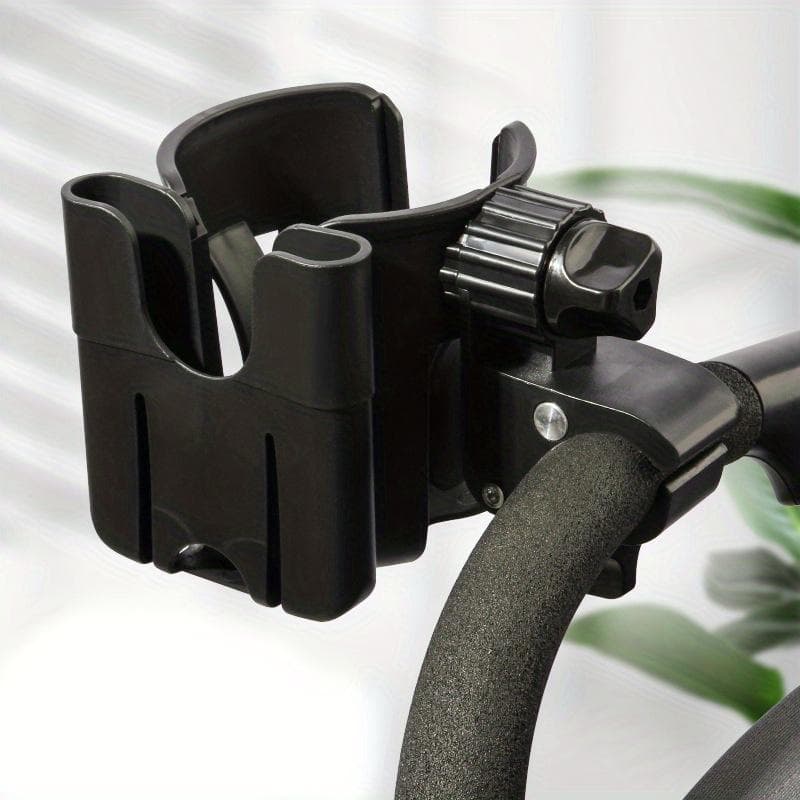 2-in-1 Universal Stroller Water Cup Holder With Phone Holder, Universal Bottle Holder For Wheelchair, Toddler,Accessories black
