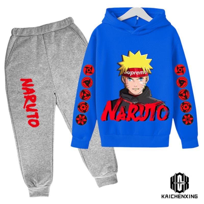 Teen Kids Clothes Baby Boys Costume Japan Anime Naruto Tracksuit Tops Pants 2PCS Children Boy Winter Cotton Print Outfits Set 120