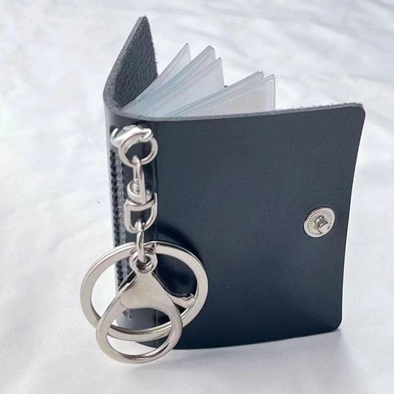 Creative PU Keychain Mini Photo Album Sublimation Blank Photo Frame Keyrings For Custom Anniversary Gift black