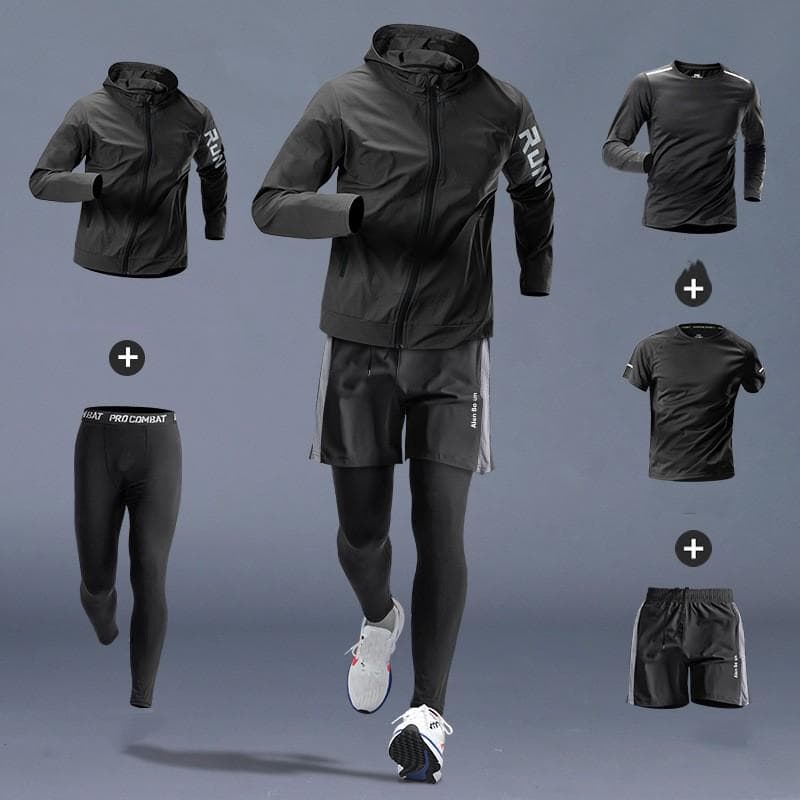 Men's morning running exercise set thin quick drying set S
