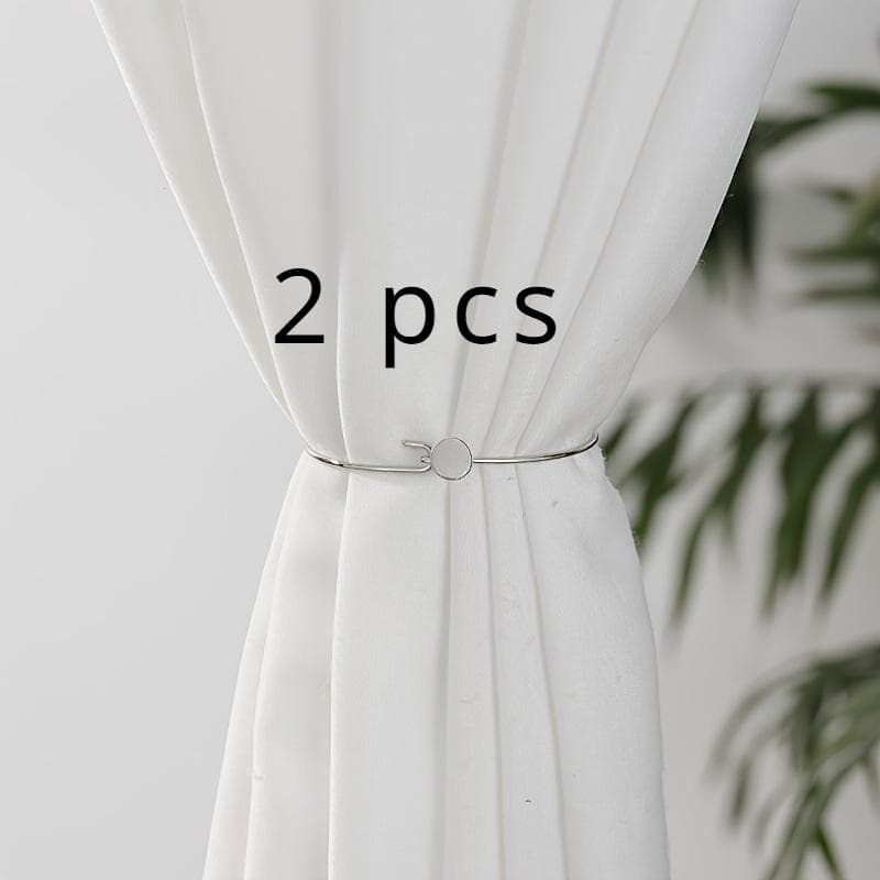 2pcs Heavy-Duty Cast Iron Curtain Holdbacks Suitable for Elegant Curtain Panels - Minimalist Curtain, Window Decor for Living Room silver