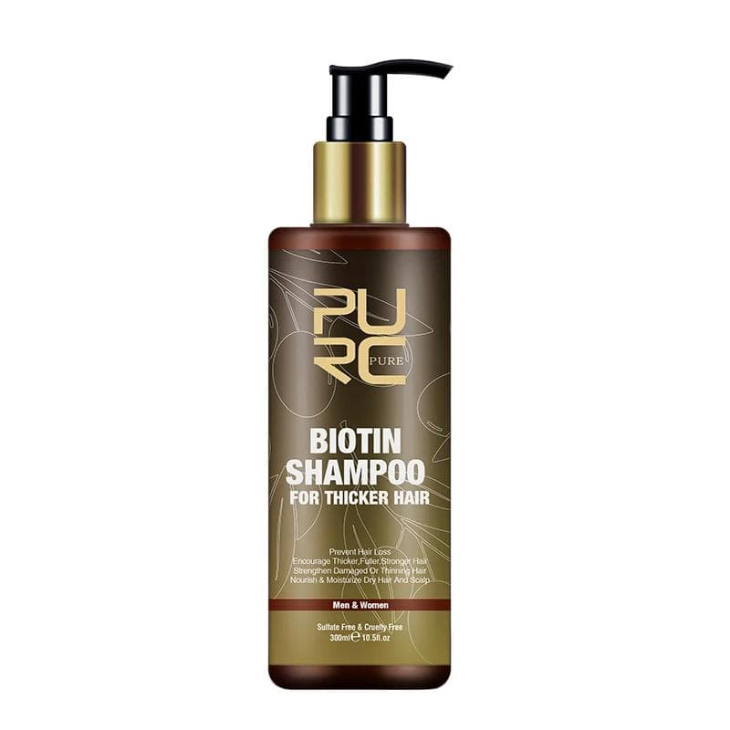 PURC Biotin Hair Growth Shampoo Anti Hair Loss Repair Damaged Frizz Argan Oil Scalp Treatment Hair Care Products brown