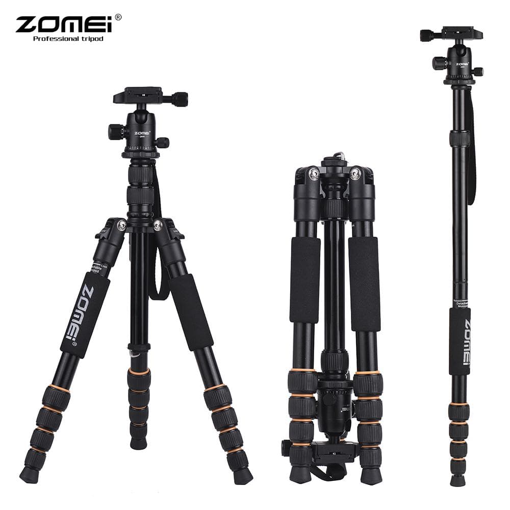 ZOMEI Q666 59inch Compact Travel Portable Aluminum Alloy Camera Tripod Monopod with Ball Head/