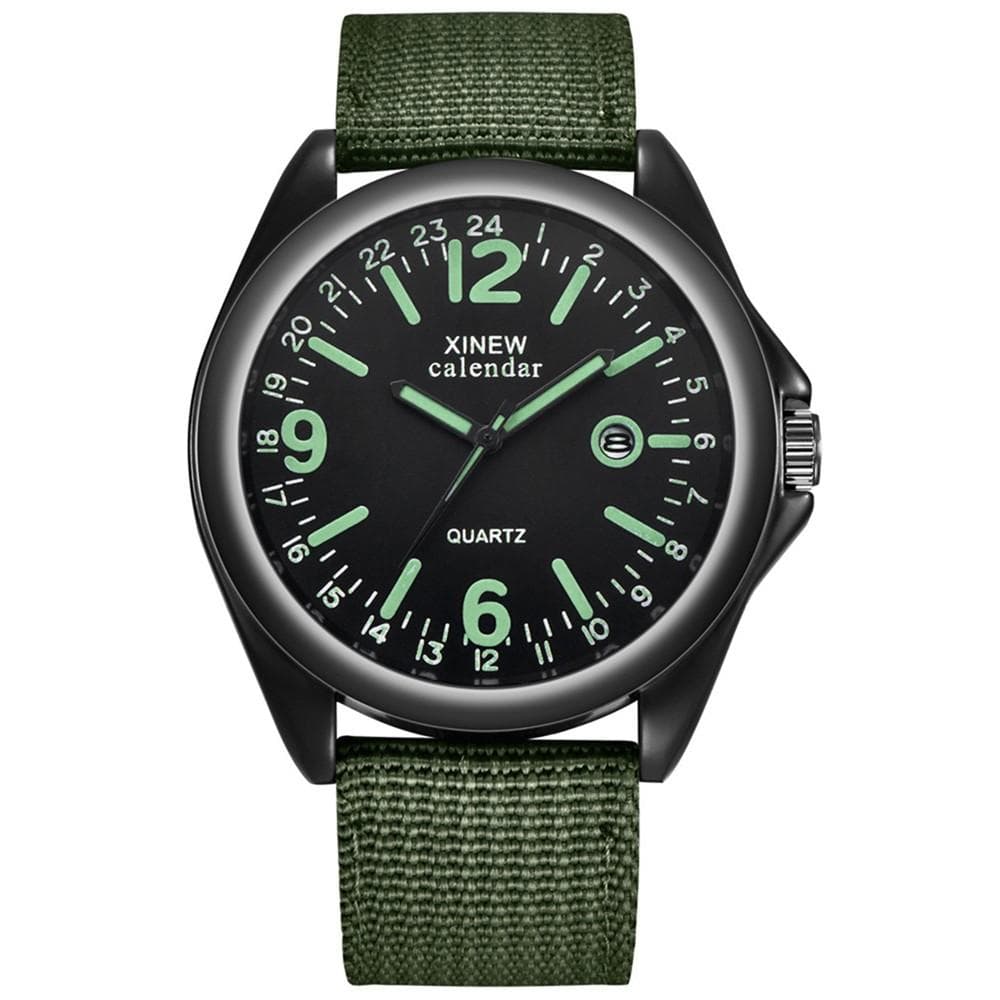 Military Mens Quartz Watch Black Dial Date Luxury Sport Wrist Watch green