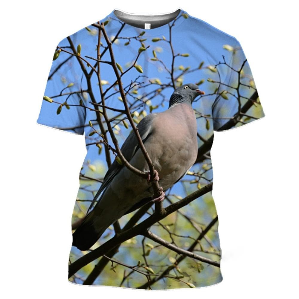 New Summer Wild Pigeon Pattern 3D Print T-Shirts Men Hip Hop O-Neck Short Sleeve Oversized Harajuku Tee Top 4XL