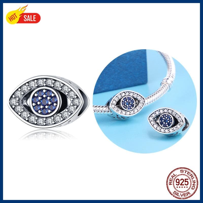 100% S925 Sterling Silver Firefly Charms Evil Eye Hot Air Balloon Blue Charms Fit Original Bracelet DIY Jewelry Making