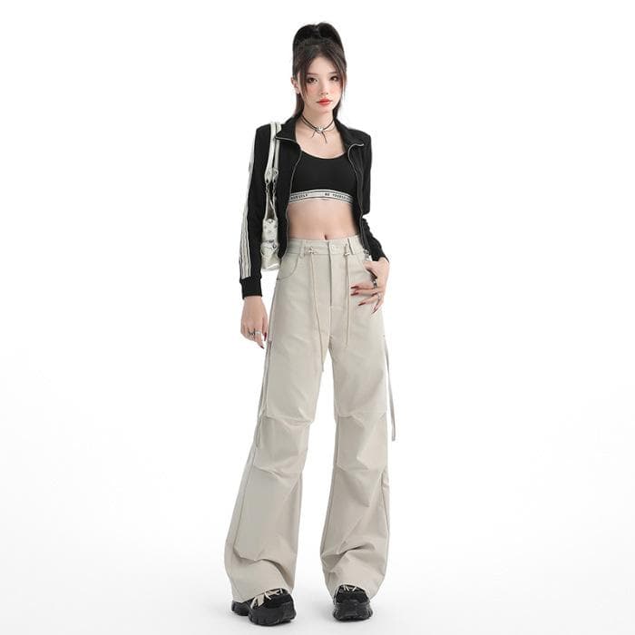 Autumn and Winter Thick Overalls for Women Autumn Casual Pants for Women Autumn Wide-leg Pants for Women Autumn Elastic Rope for Women Trousers Bow XL