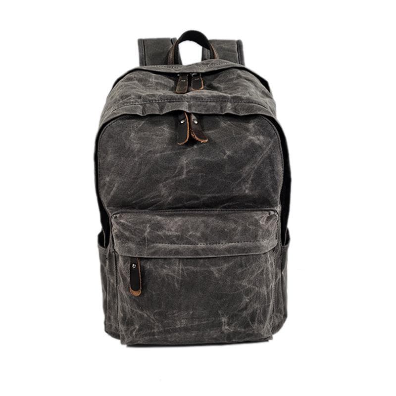 Backpack Men's and Women's Backpacks Outdoor Sports Travel Bag Waxed Canvas Waterproof Travel Computer Bag gray