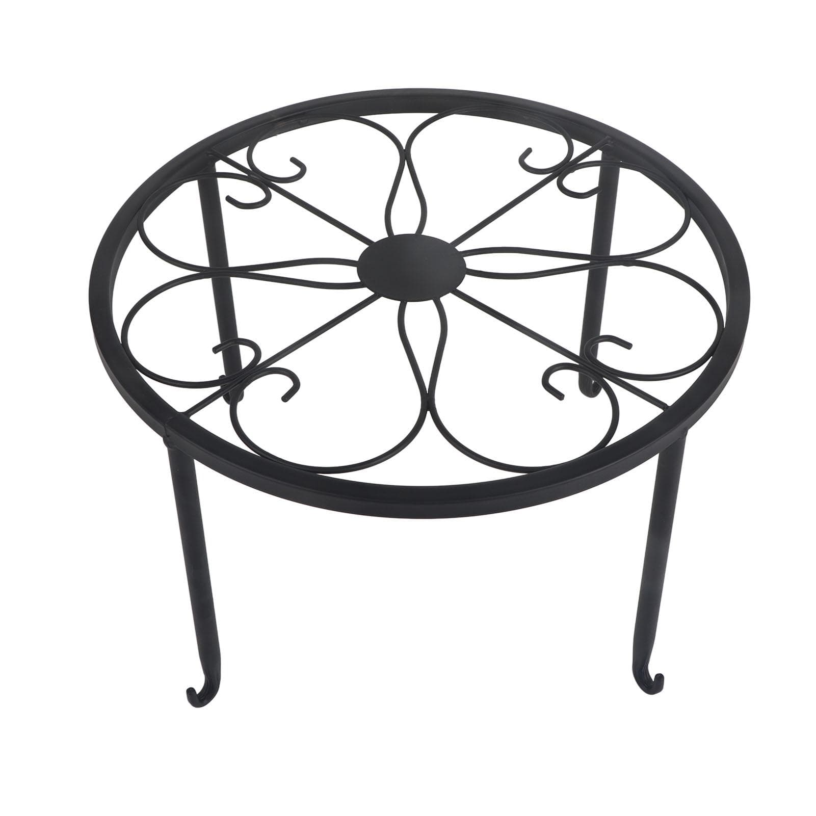 Single Layer Iron Plant Stand Floor Standing Simple Low Plant Pot Stand Balcony Living Room Flower Large black