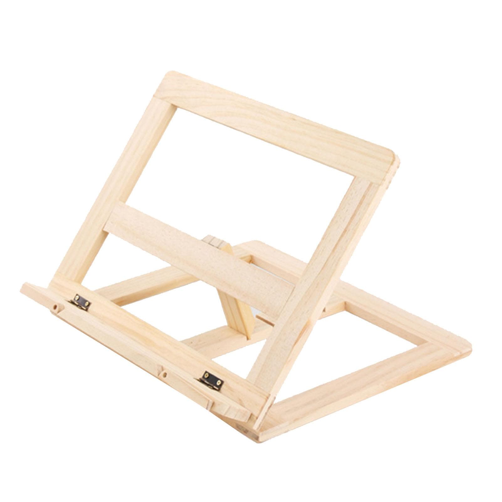 Wooden Book Stand Adjustable Book Holder Reading Stand Recipe Cookbook Holder for Kid Adult Home