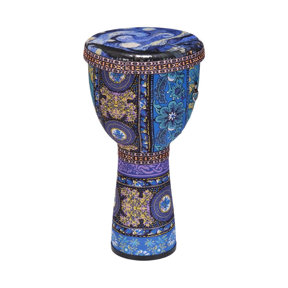 African Hand Drum 8 Inch Portable Djembe Drum Percussion Instrument with Colorful Art Patterns for 4