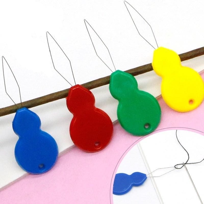 5PCS Plastic Threader Easy Sewing Cross Stitch Automatic Needle Threading Tool 5pcs Random Color