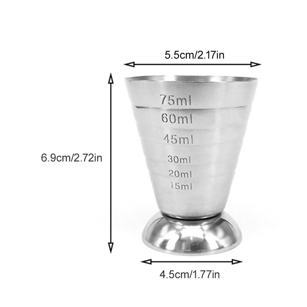 75ML Stainless Steel Measure Cup Cocktail Tool Bar Mixed Drink Cocktail Tools Bar Jigger Cup Barware Home Supply blue