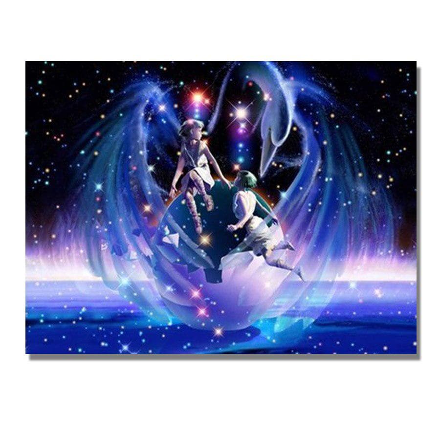 Diamond Painting 12 Zodiacal Diamond Embroidery Constellations Starry Night Landscape Cross Stitch 20X30CM