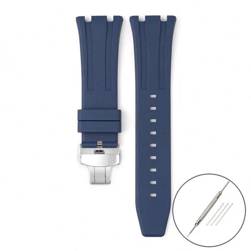 Fluoro Rubber Strap for Audemars Piguet Royal Oak 15400 15500 26331 Butterfly Buckle Men Soft FKM Replace Watch Band for AP 26mm 26mm
