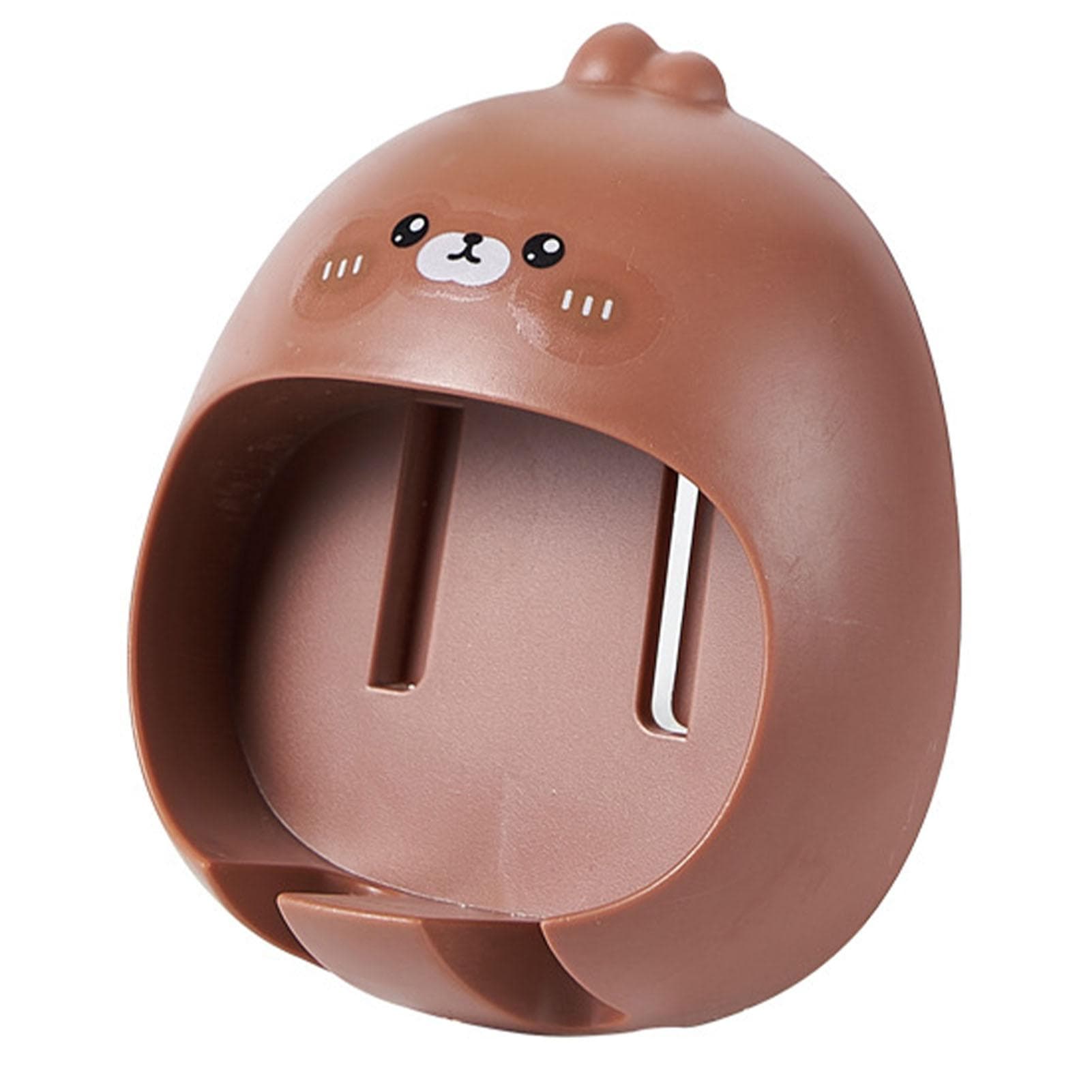 Cute Toothbrush Holder Multipurpose Punch Free Cartoon Animal Wall Mounted Toothbrush Stand for