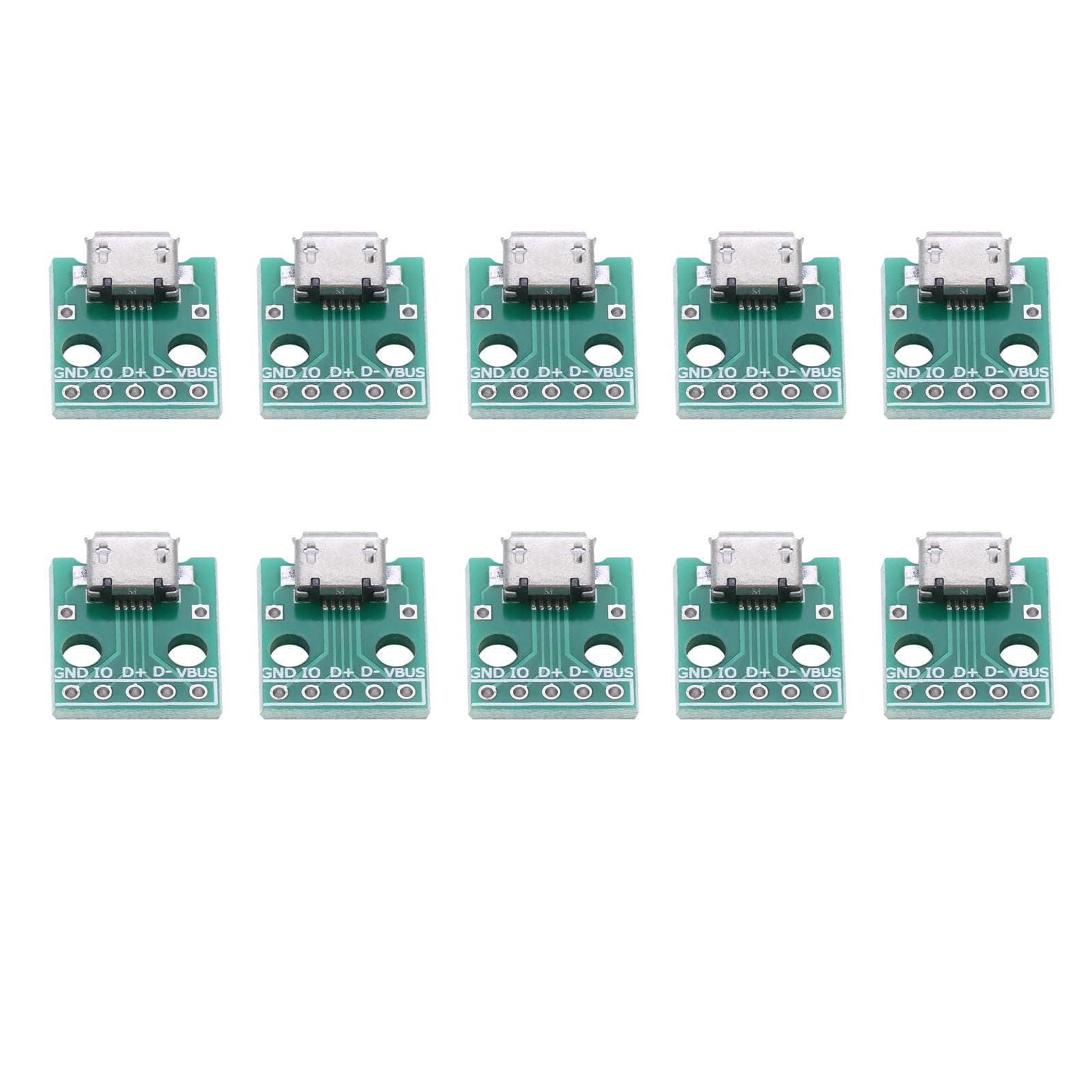 10Pcs Micro USB Female Socket to DIP Adapter Board 5 Pin 2.54mm Pitch