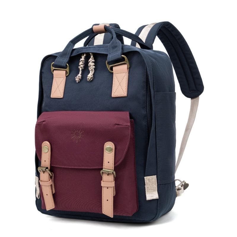 Donut Cookies Backpack Men and Women Same Handbag Student School Bag Outdoor Sports Travel Bag Dark blue