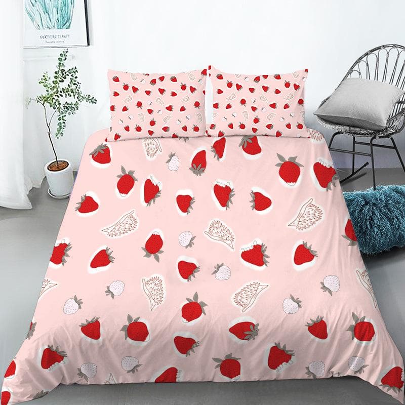 Fruit Bedding Set Full Queen Size For Kids Adults Lemon Watermelon Print Duvet Cover Set Quilt Cover Pillowcases Bedroom Decor US King(264x228cm)