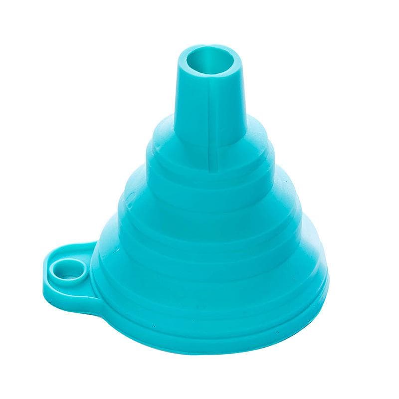 1Pcs Kitchen Mini Silicone Gel Foldable Funnel Hopper Cooking Kitchen Gadgets blue