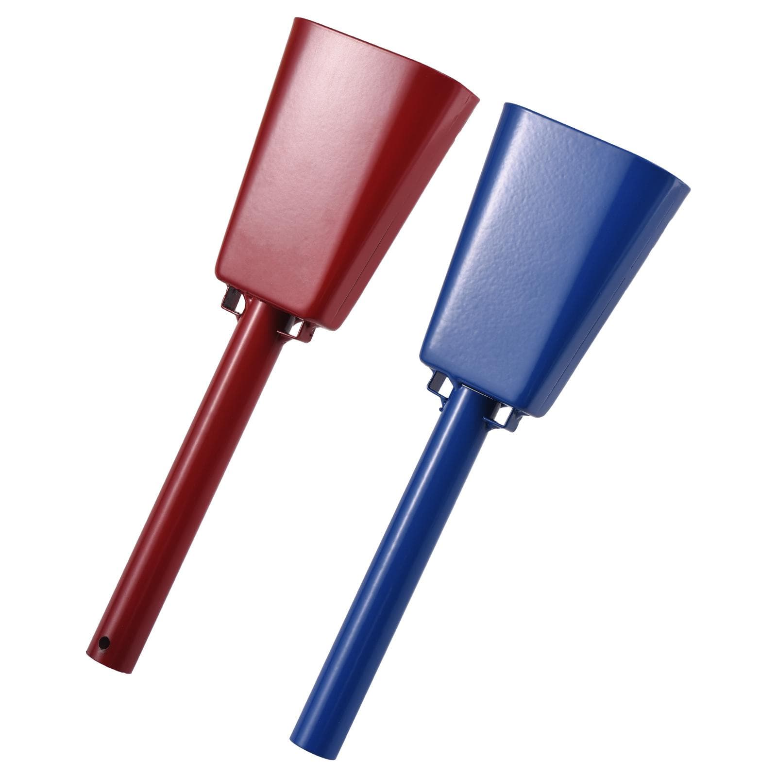 2 Pack Cowbell with Handle Noise Makers for Sporting Football Games Ranch Sports Events Party 25x7.7x4.3cm red/blue