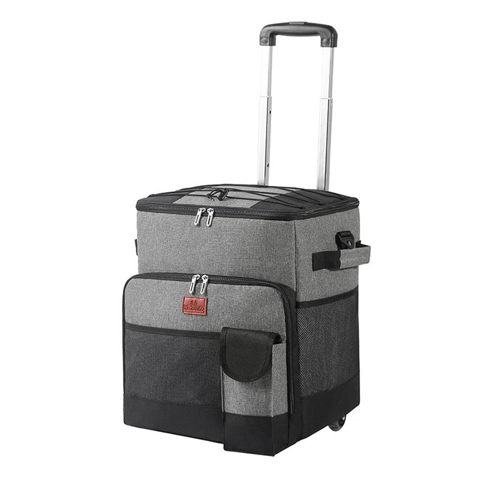 Portable Cooler Bag Camping Thermal Insulation Storage Organizer Waterproof & Leakproof Keep Hot & With Pull Rod grey