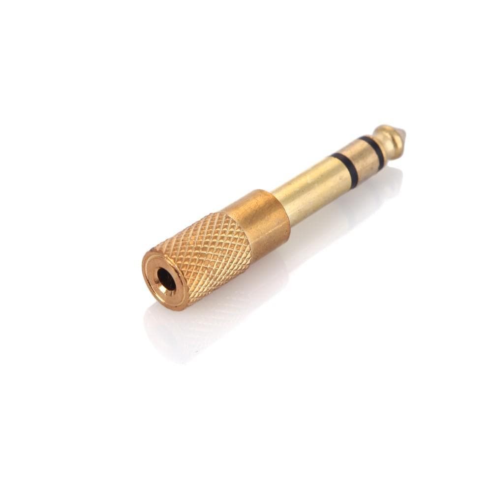 Audio Jack Adapter Convertor Stereo Plug Socket for Electric Guitars Microphone Headphone 6.5mm Male 3.5mm Female golden