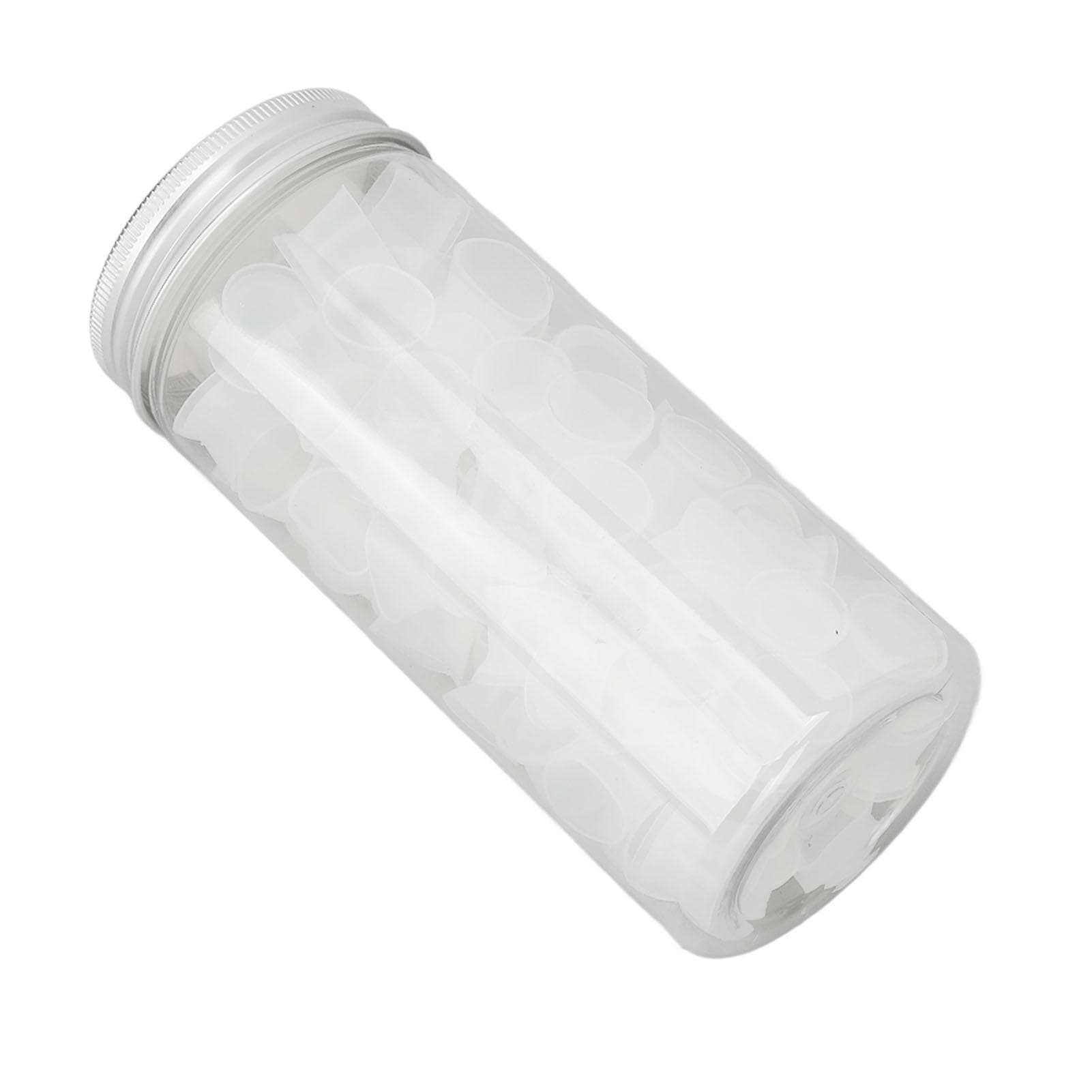 100PCS Disposable Silicone Pigment Cup Large Eyebrow Eyeliner Lip Color Pigment Cups with Storage white