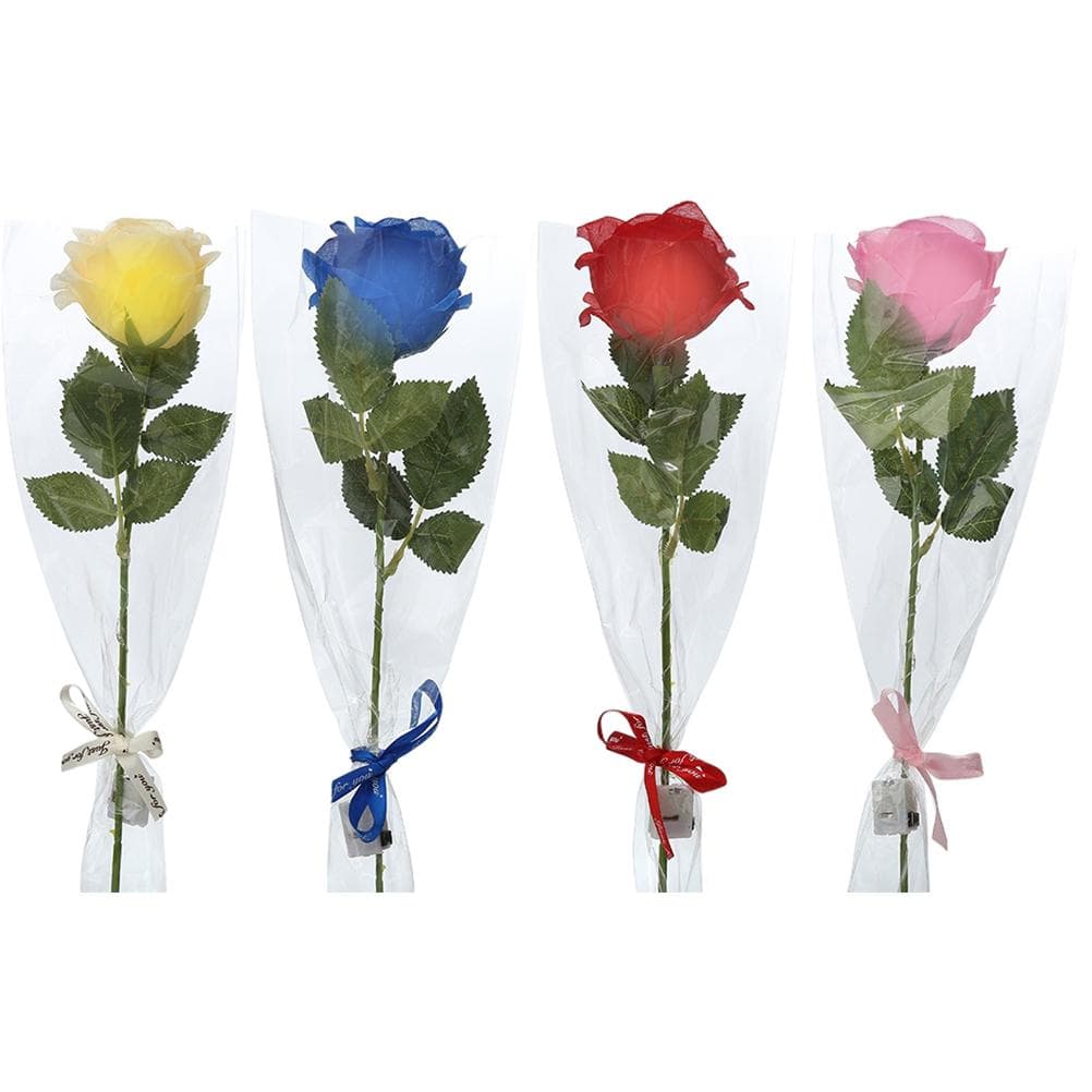 4 Pack Artificial Rose with LED Light Glowing Rose Flowers Gift for Wife Girlfriend Grandma