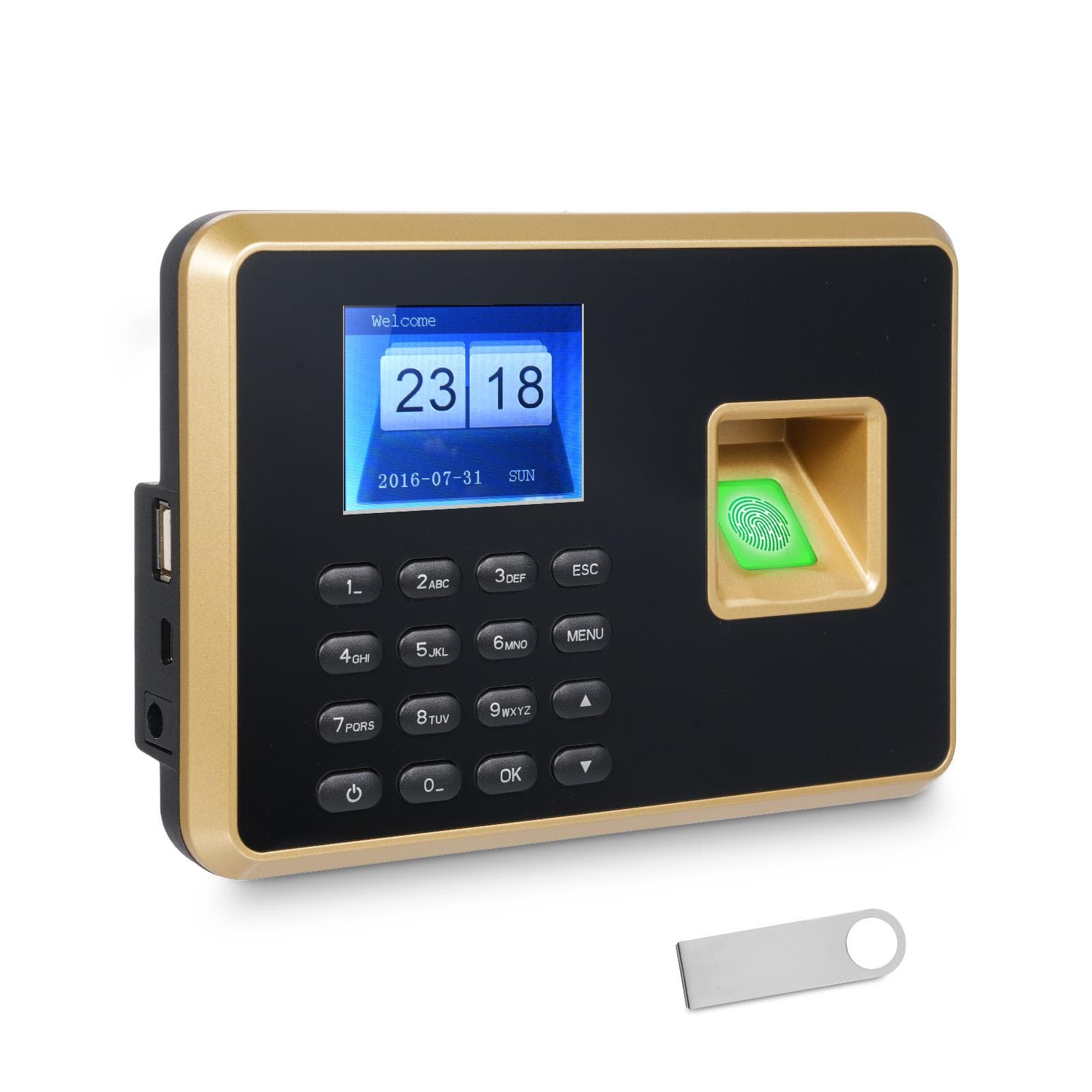 Bisofice Biometric Time Clock Attendance Machine for Employees Support 1000pcs Fingerprint/1000pcs US-2