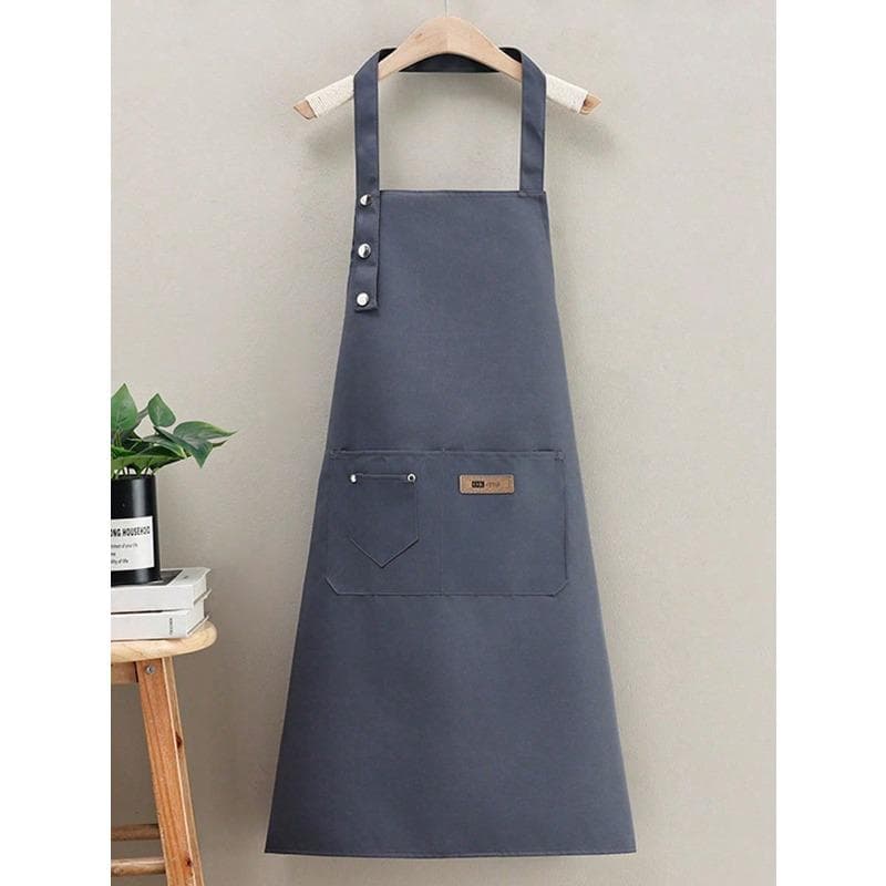 1PC Waterproof Oil-Proof Apron For Home Use,Aprons With Pockets, Poly Stain-Resistant Kitchen Aprons, Cooking Aprons Applicable To Home one-size grey