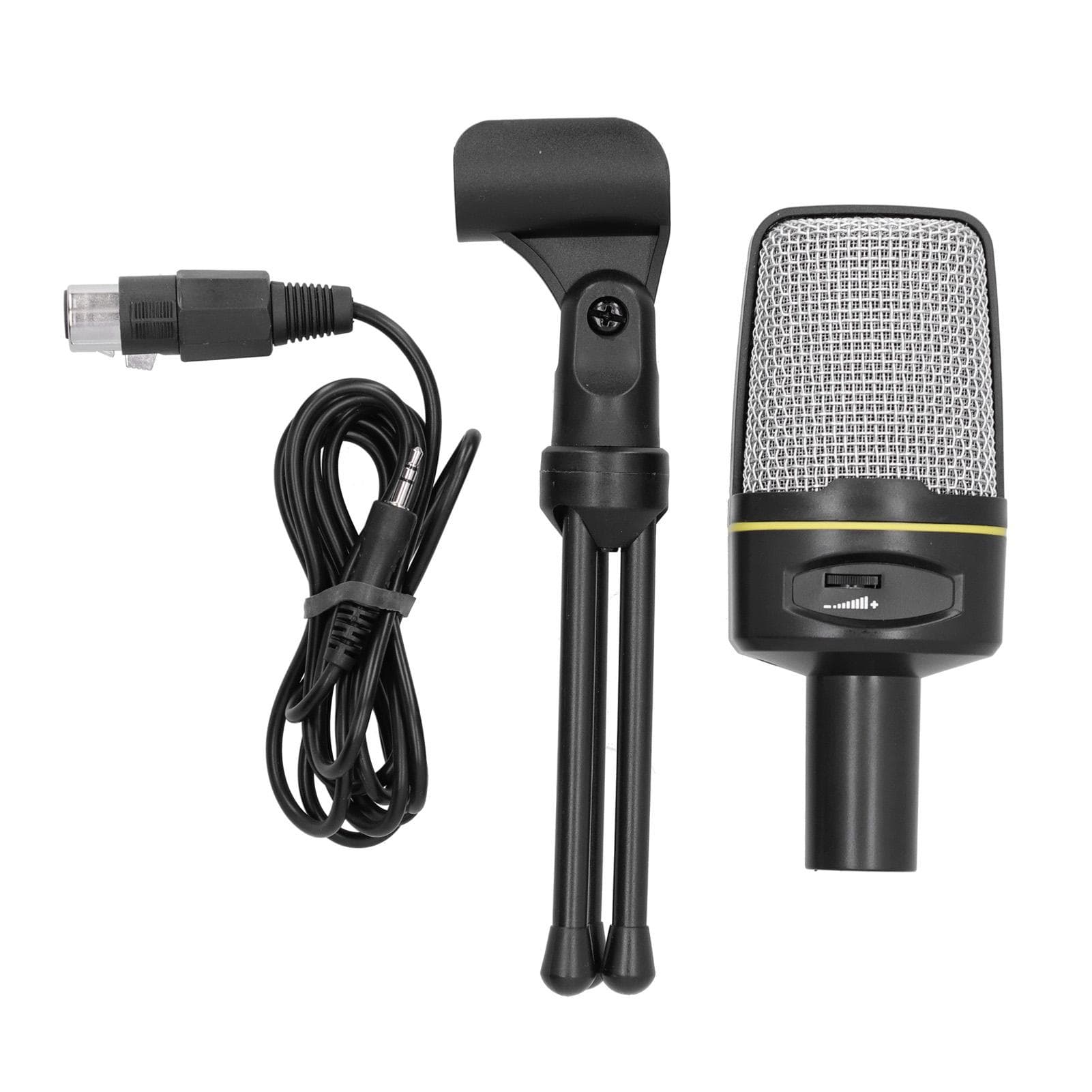Studio Recording Condenser Microphone 3.5mm o Port Microphone with Desktop TripodBlack black