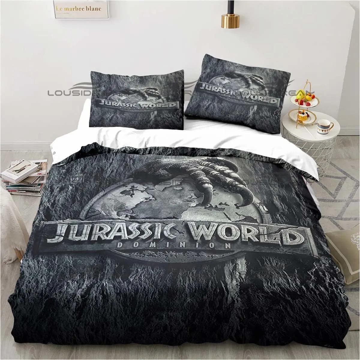 Jurassic Park Bedding Dinasours Twin Bedding Set 3 Piece Comforter Set Bed Duvet Cover Double King Cover Home Textile US King 264x228cm