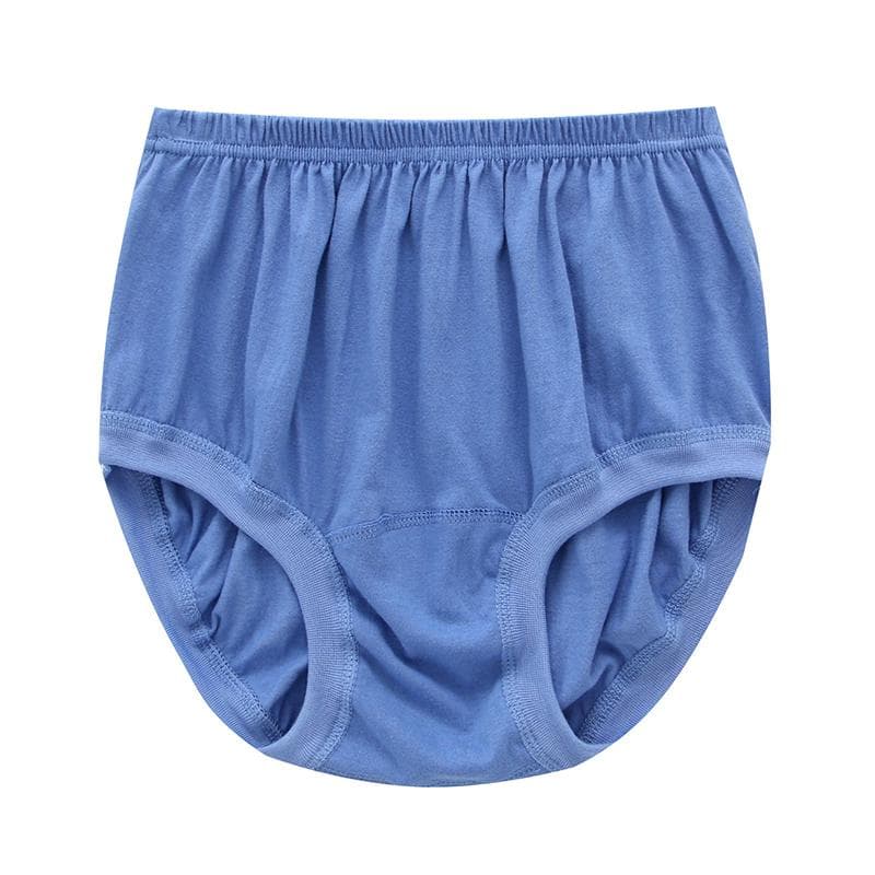 Women Underpants Cotton Panties Underwear Breathable High Waist Comfortable Soft Plus Size Briefs 4XL blue