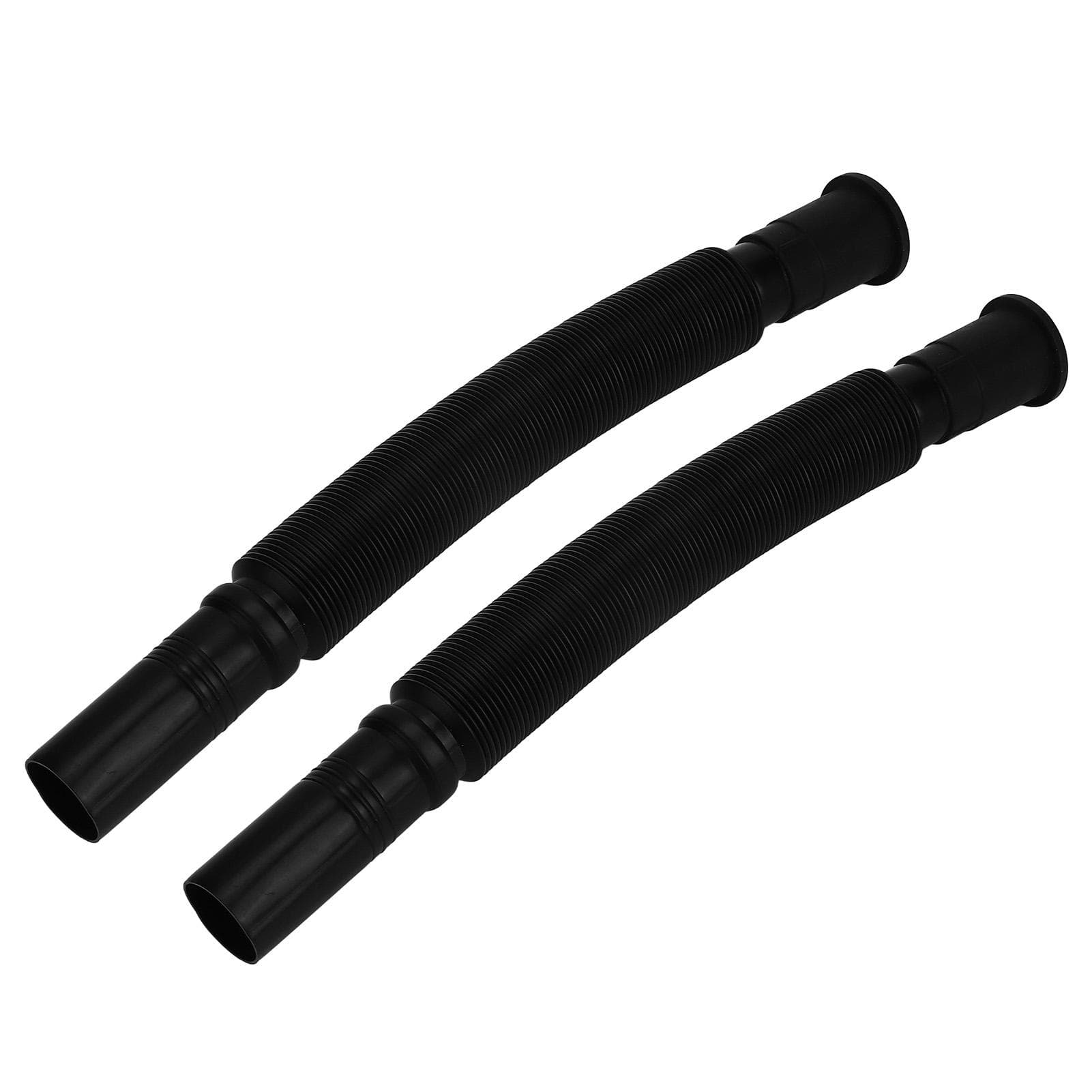2Pcs Basin Drain Pipe Wash Basin Sink Drain Hose Flexible PVC Water Pipe for Kitchen Bathroom Black