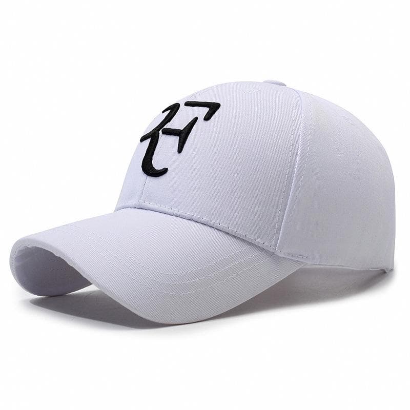 New Spring Style 3D Embroidery Big  F  Baseball Cap. It's a unisex sports cap with a visor, designed for sun protection during o white