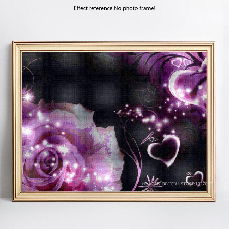 Diamond Painting Love And Flower Rhinestone Diamond Embroidery Cross Stitch 20X30CM