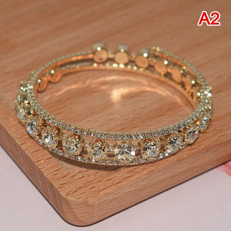 Fashion Crystal Bracelet For Women Wedding Bangle Hand Jewelry gold