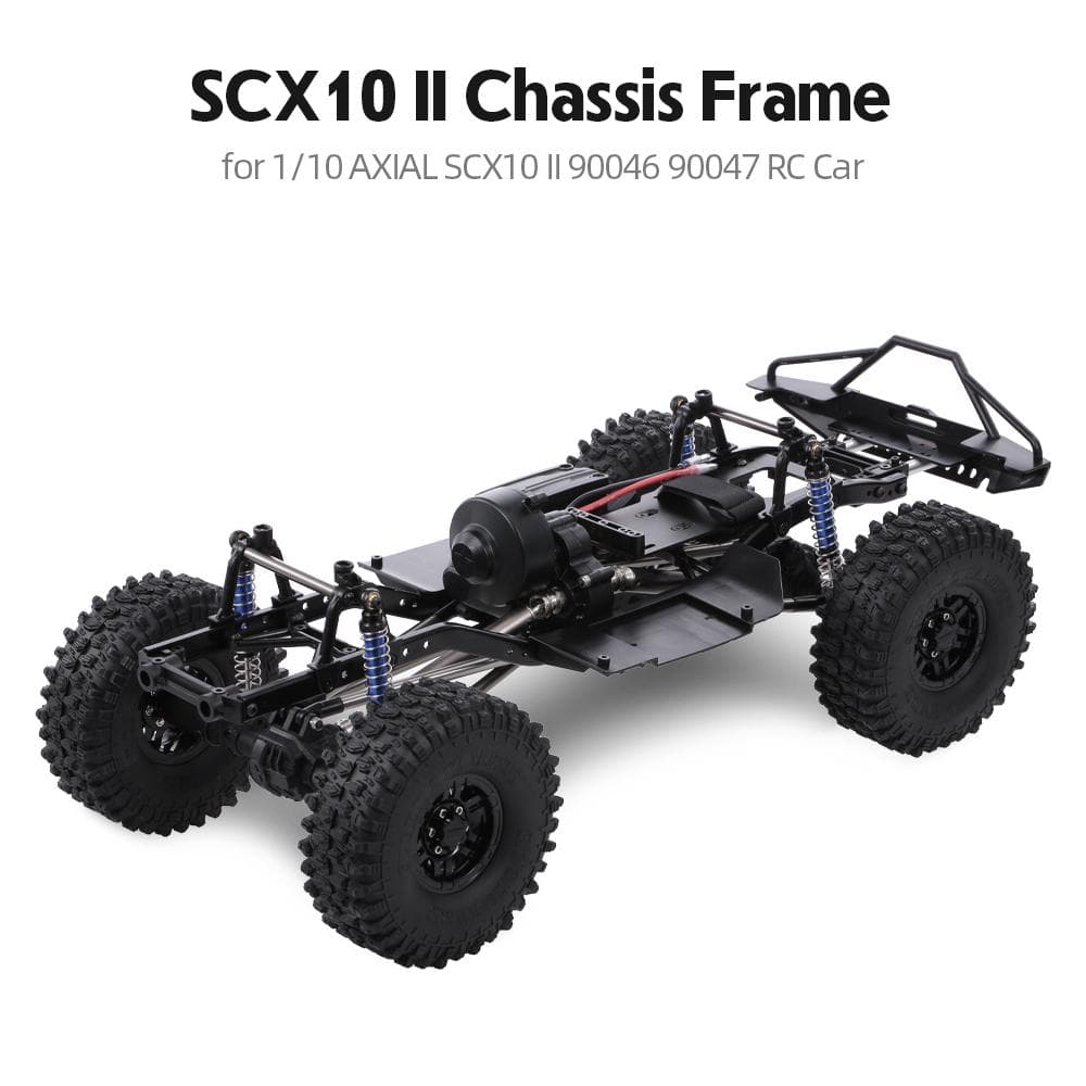 AUSTAR 313mm Wheelbase Chassis Frame w/ Tries for 1/10 AXIAL SCX10 II 90046 with Tires black