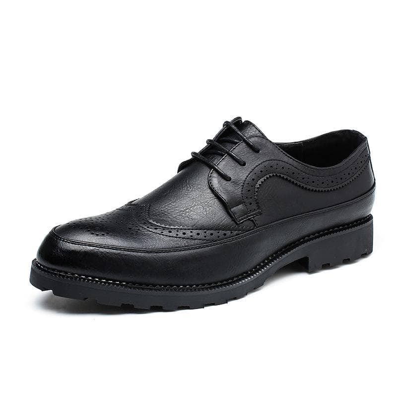 Brogue Men's Shoes New Trend Business Leather Shoes Men's Large Size Oxford Shoes 48 Yards 44 black
