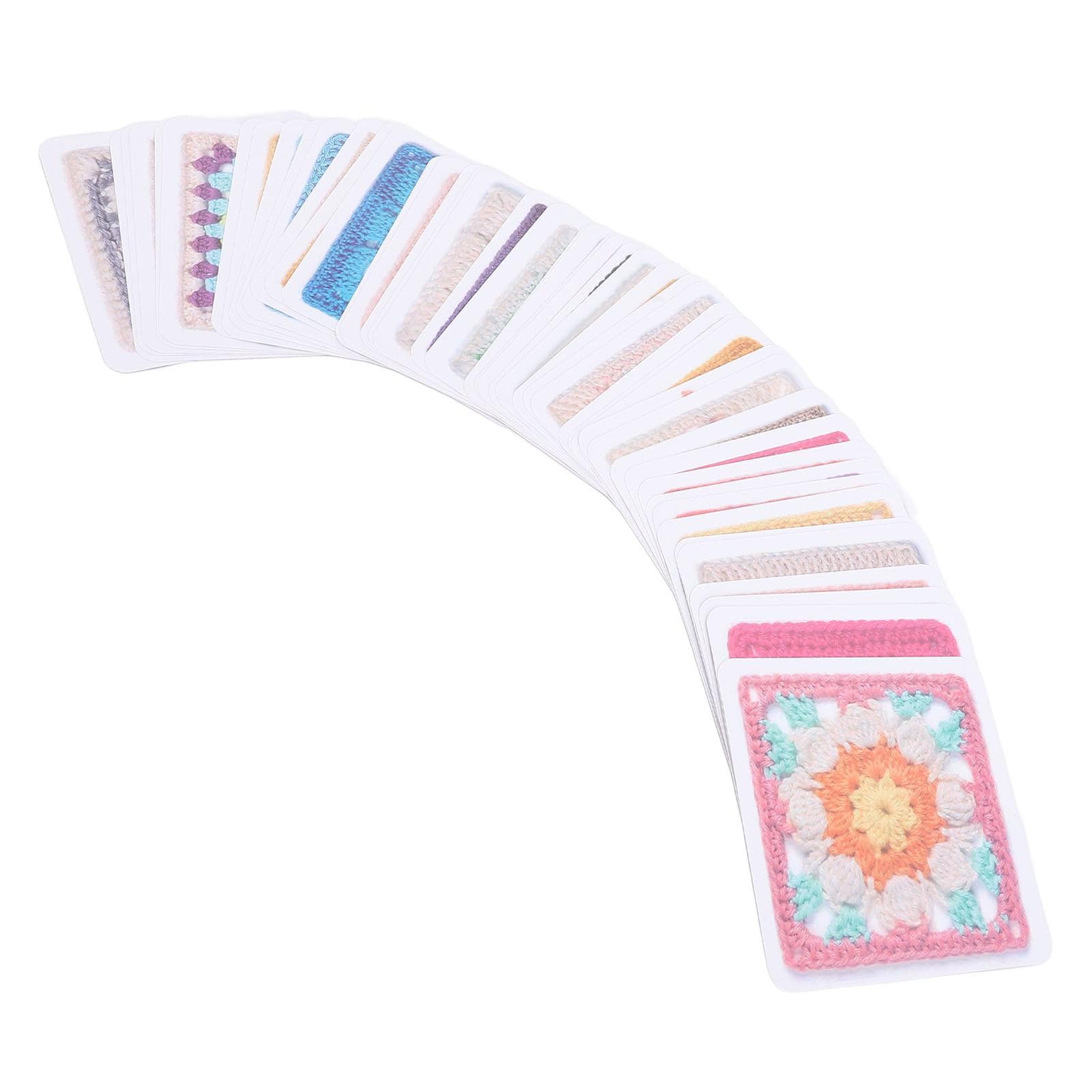 50pcs Crochet Card Deck Crochet Knitting Design Patterns Colorful Card Deck for Beginners