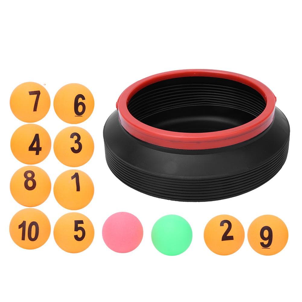 Recreation Activity Lottery Number Balls Decompression Toy Ping Pong Ball with Folding BucketYellow yellow