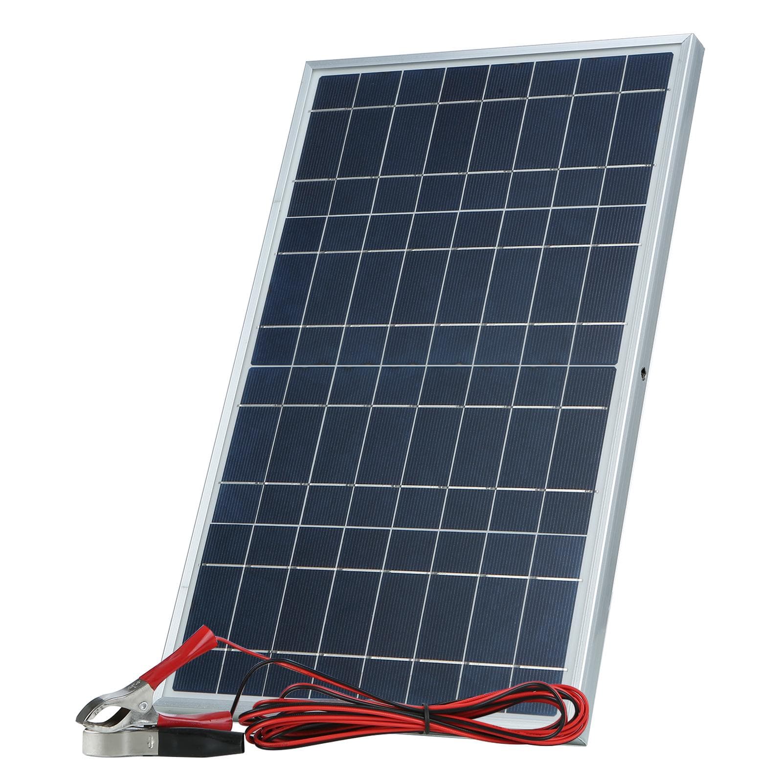 30W D C 12V/18V Solar Panel Kit Set with Alligator Clip/ IP65 Water Resistance for Home Indoor grey