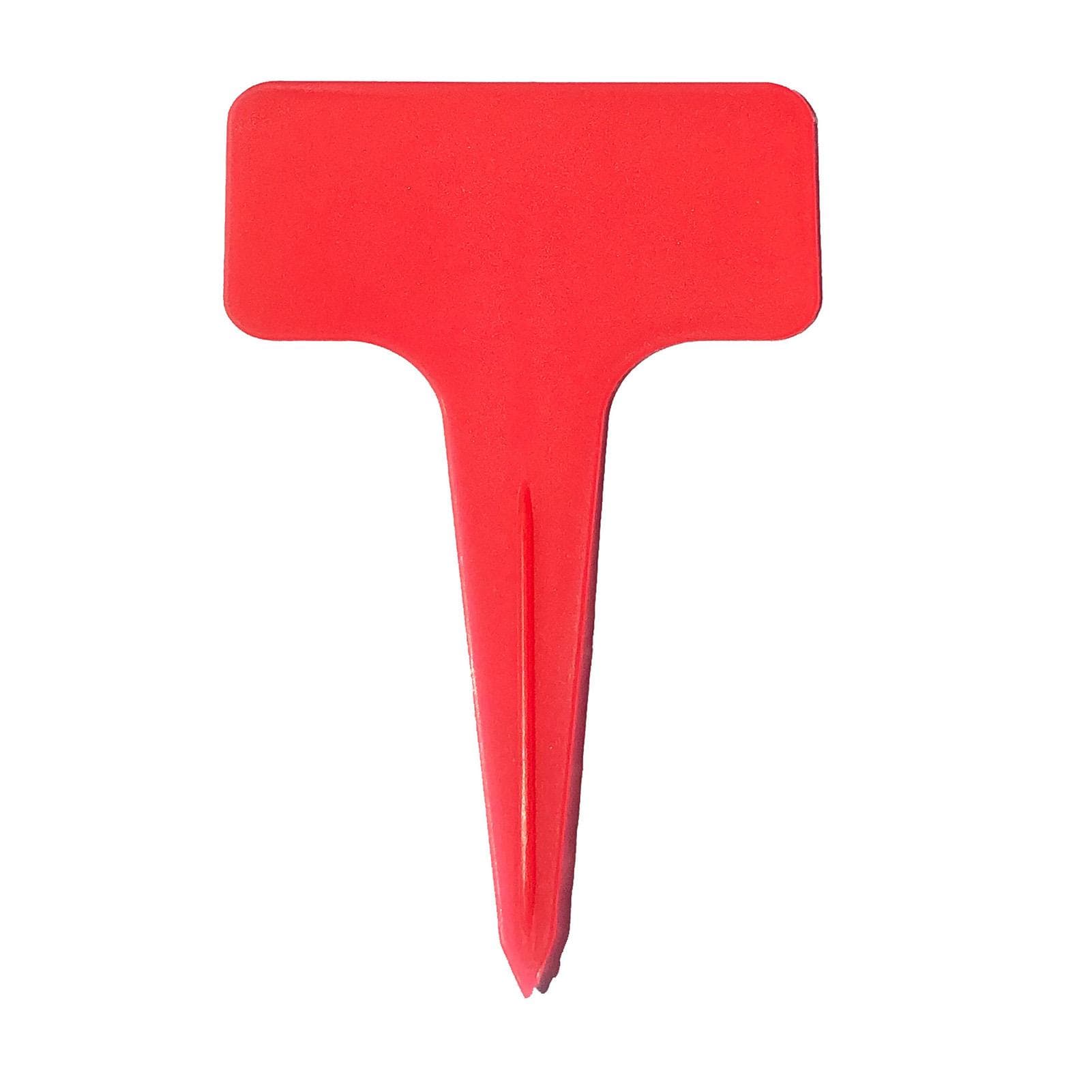 20Pcs T Type Plant Labels Rust Proof Plastic Colored Plant Labels for Gardening Lawn Household Blue red