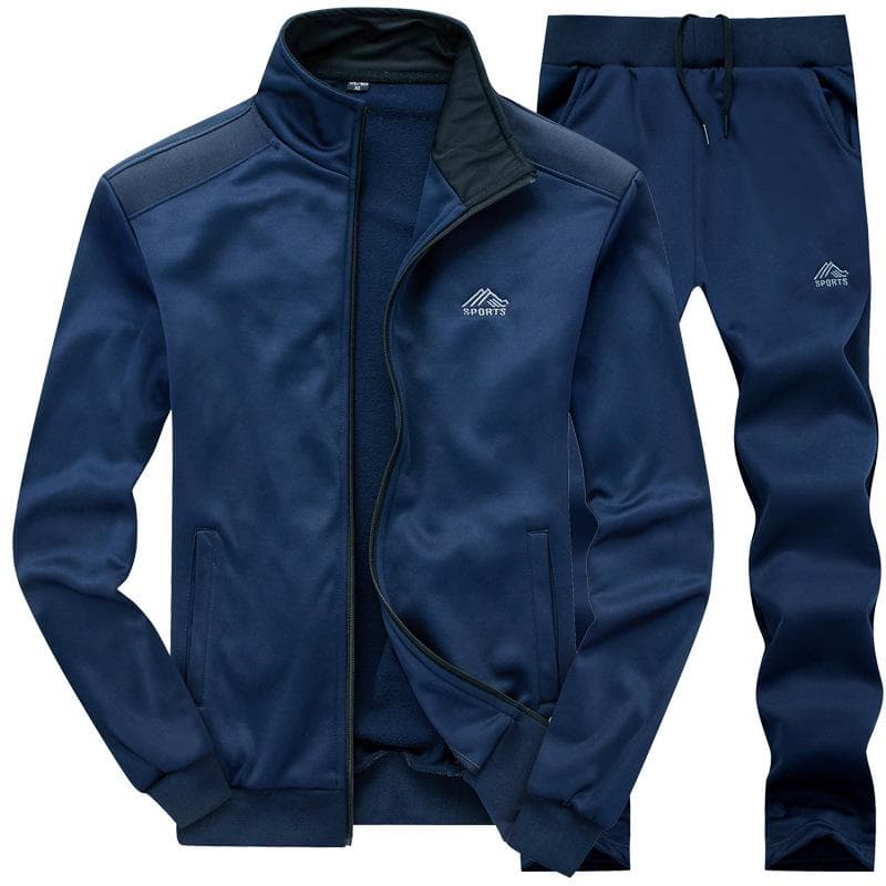 Men's Spring & Autumn Tracksuit for Middle-Aged & Elderly: Casual Two-Piece Running Sportswear for Dads. 2XL